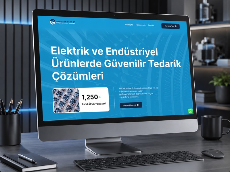 DTY Elektrik kurumsal sitesinin masaüstü görünümü